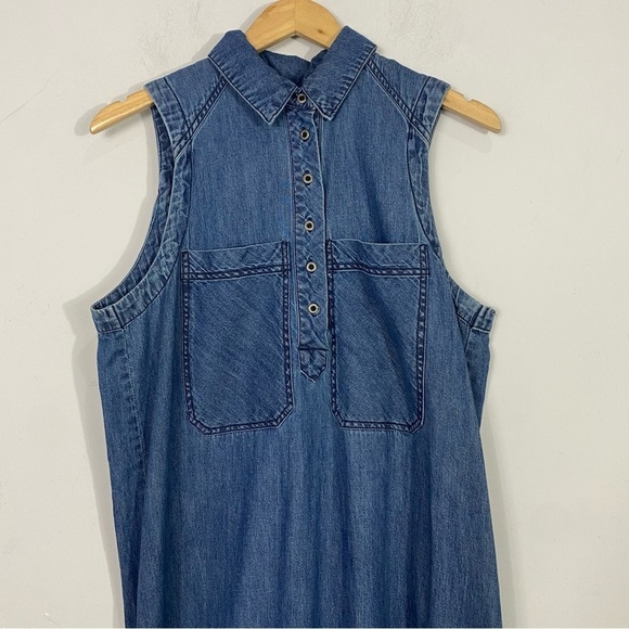 FREE PEOPLE Cecelia Chambray Tie Waist Maxi Dress - Picture 10 of 15